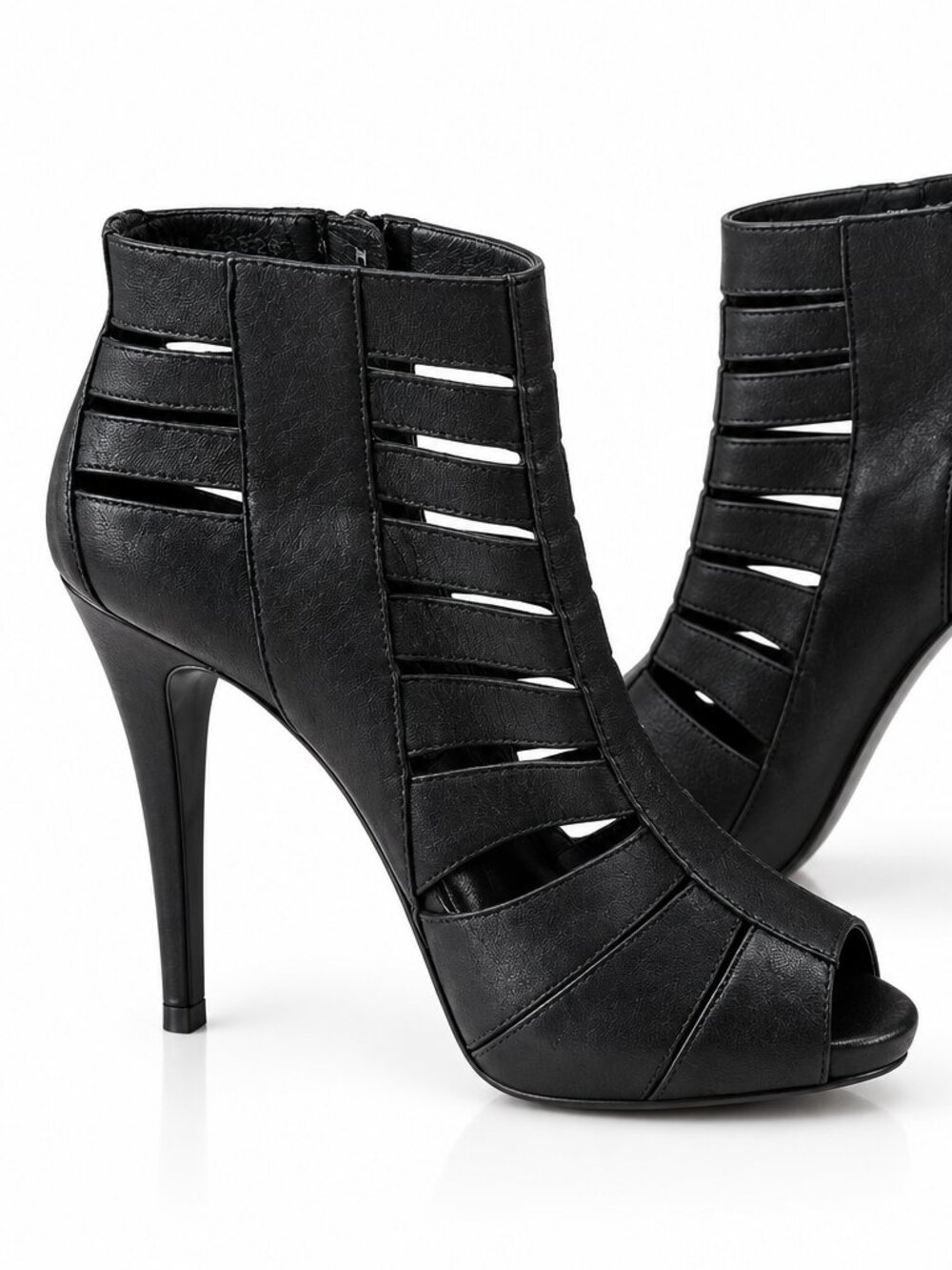 Stuart Weitzman Black Leather Cutout Booties Size 8